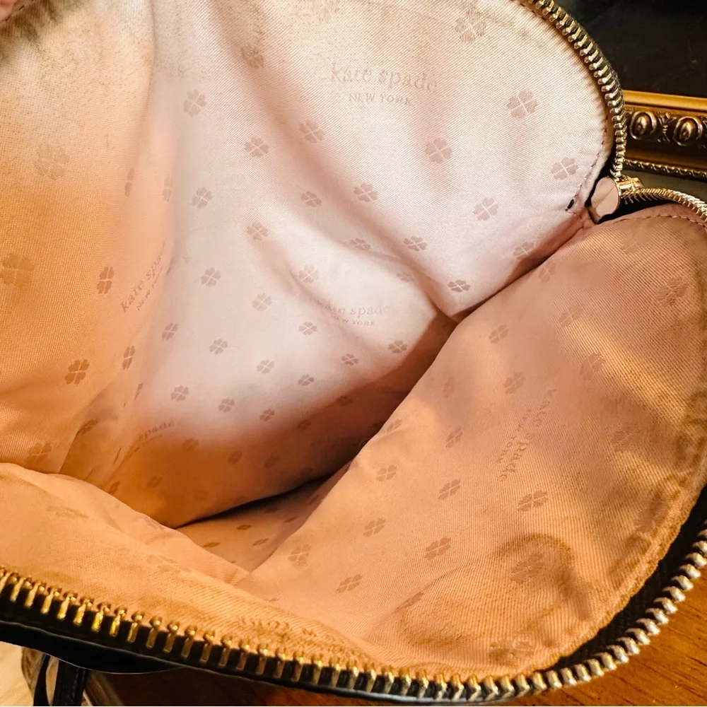 KATE SPADE BLACK LEATHER COBBLE HILL PENNY HOBO ENVELOPE ZIP CROSSBODY CHIC BAG - Picture 14 of 15